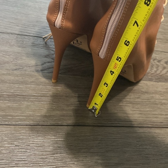 NWT BURJU Moment Nude Open Toe Lace Up Ankle Boots | Size 13 - Picture 7 of 10
